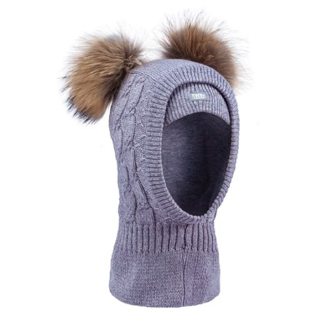 Grey Winter pullover hats for children
